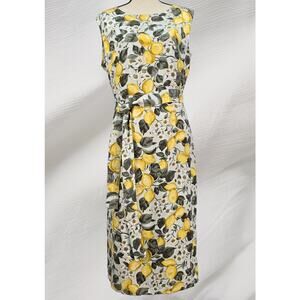 Ann Taylor Factory Linen Blend Lemon Shift Dress 6